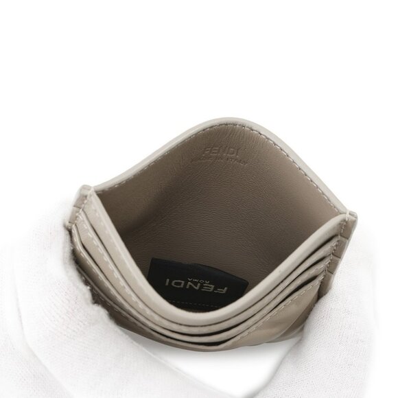 FENDI Baguette Card Case Nappa Leather Gray - Picture 9 of 10